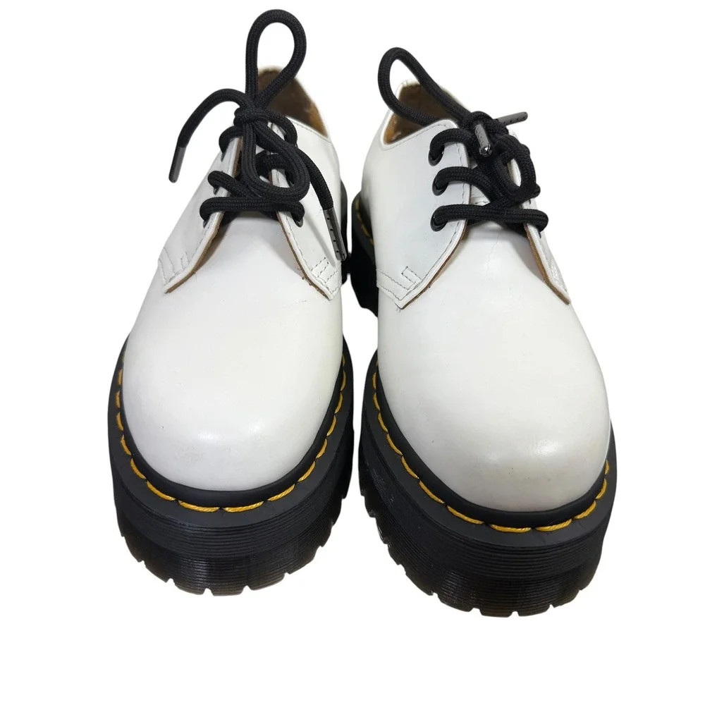 Dr. Martens 1461 Quad Platform Derby White Leather US Women's Size 6